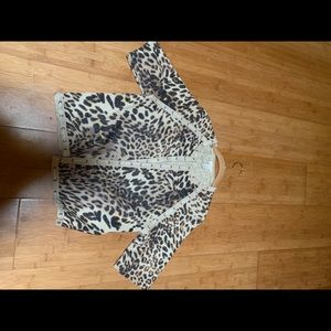 Chicos cheetah print cardigan
